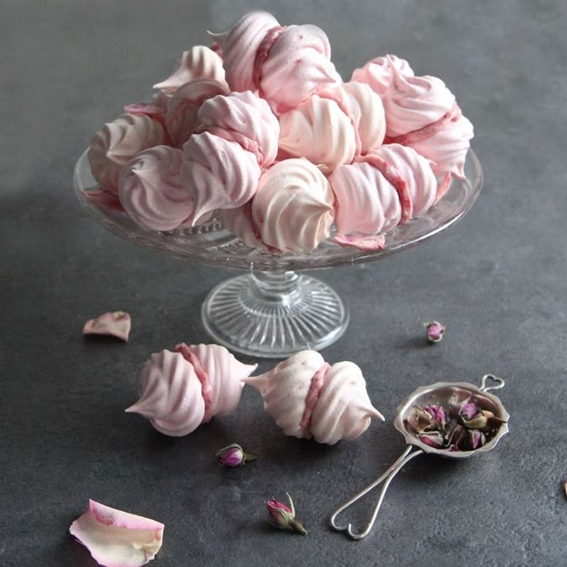 Rosewater Meringue Kisses