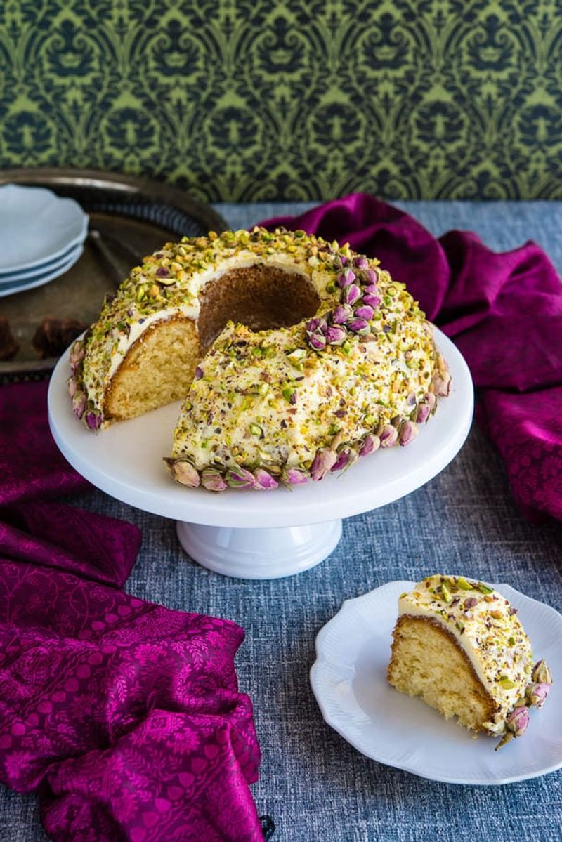 Pistachio Rose Water Bundt Cake