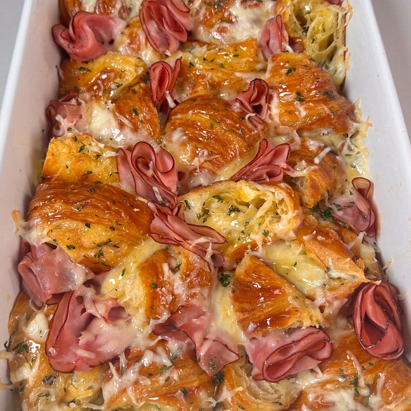 Prosciutto And Gruyère Croissant Bread Pudding