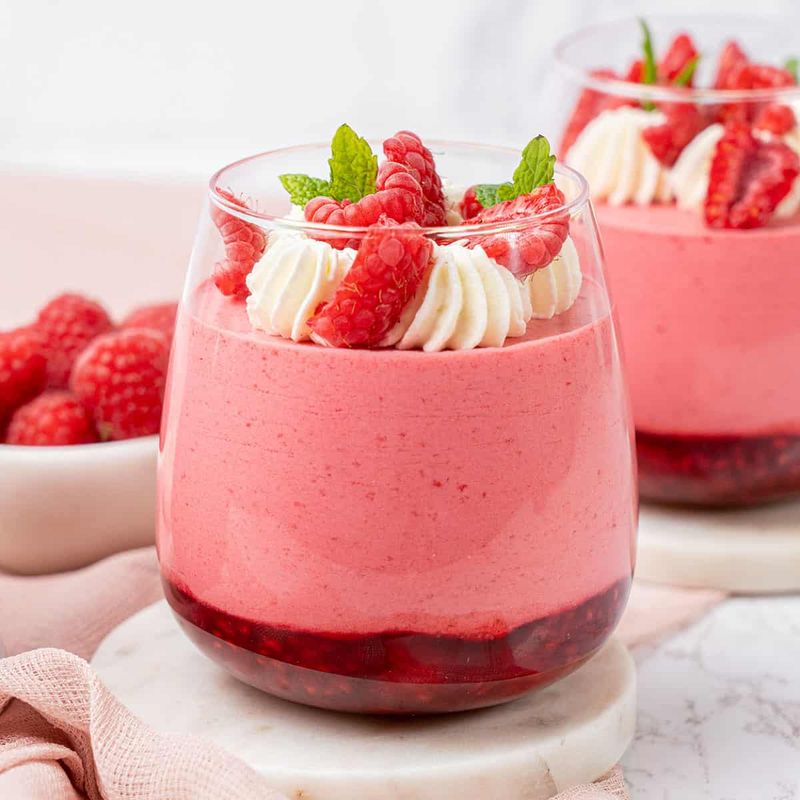 Raspberry Rose Mousse Cups