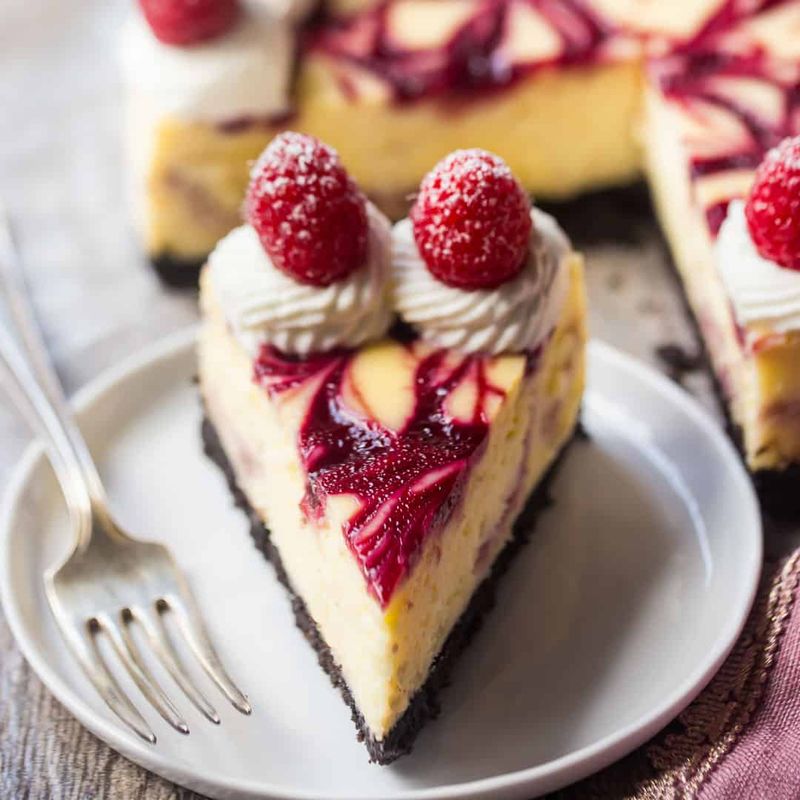 Raspberry White Chocolate Cheesecake