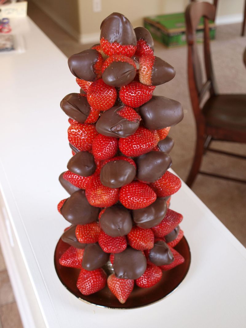 Chocolate Dipped Strawberry Tower