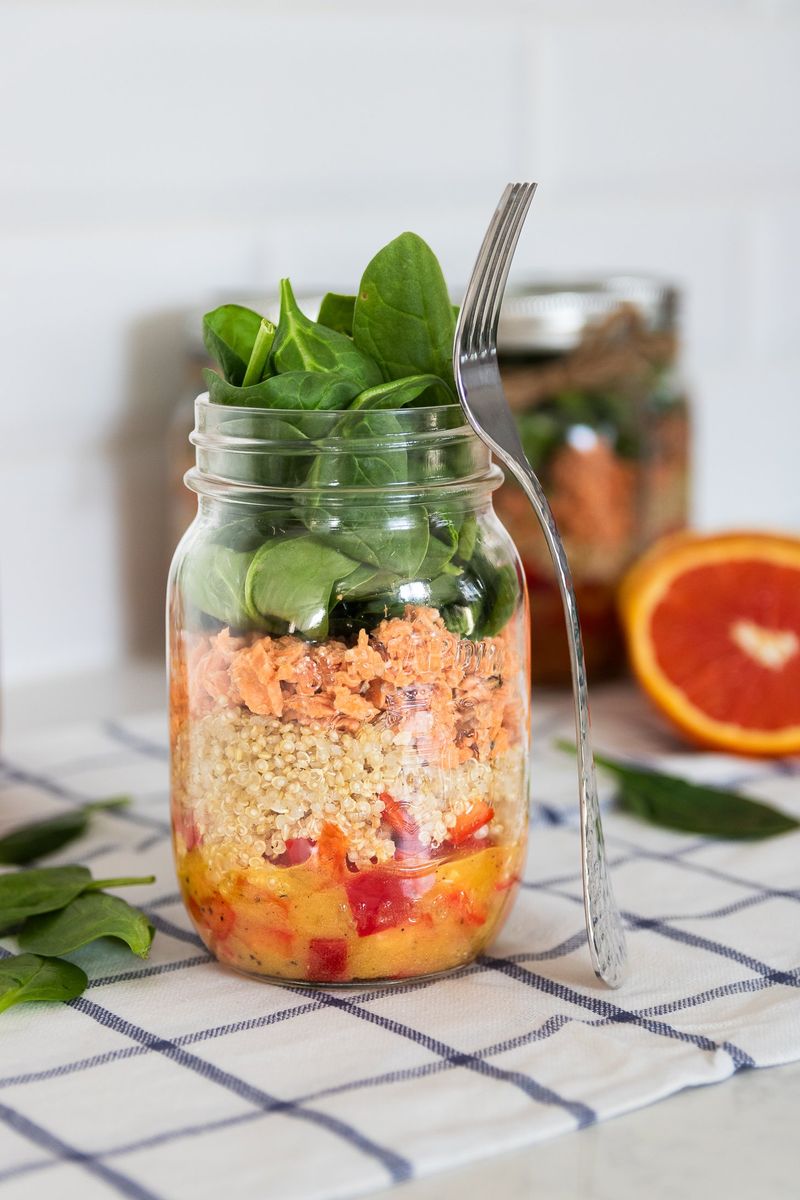 Mason Jar Salmon Salads