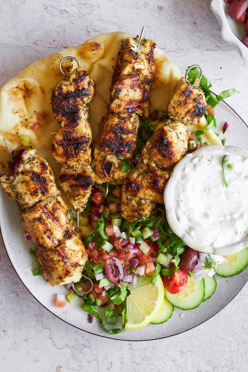 Greek Chicken Souvlaki Skewers