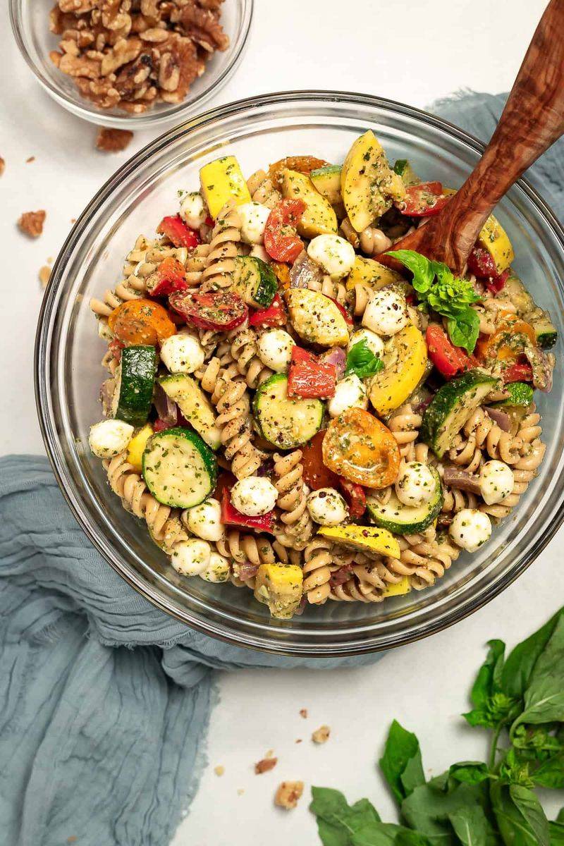 Pesto Pasta Salad With Roasted Vegetables