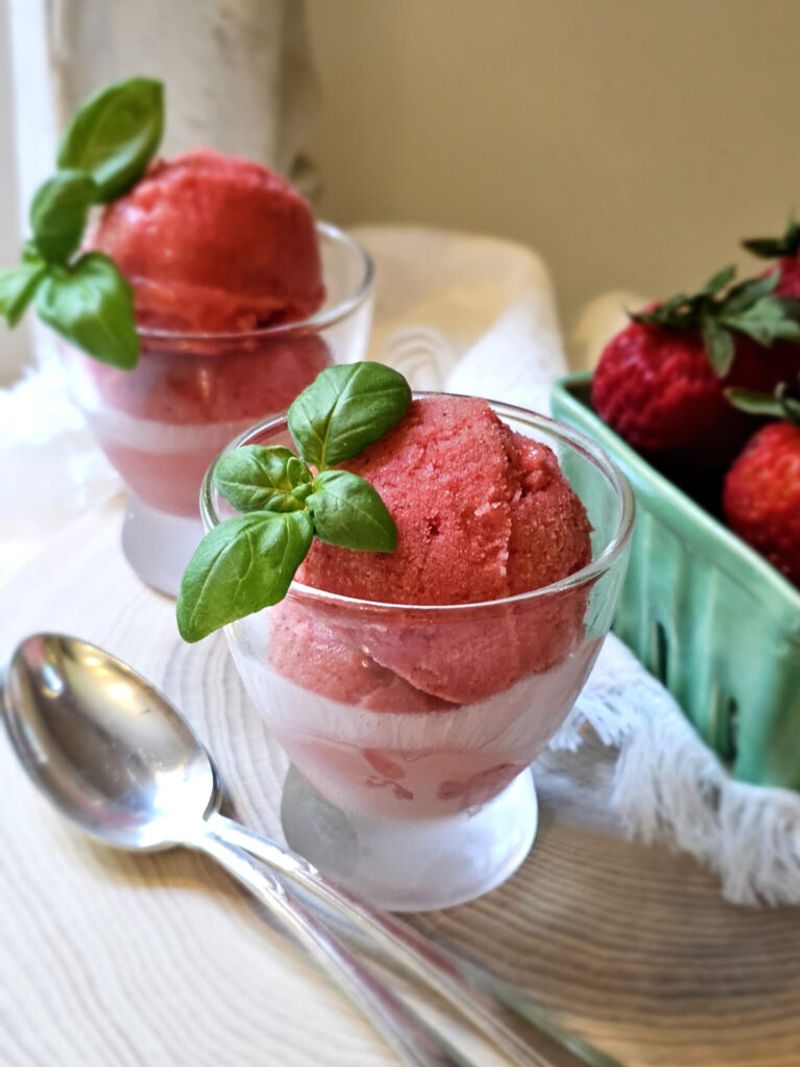 Strawberry-Basil Sorbet