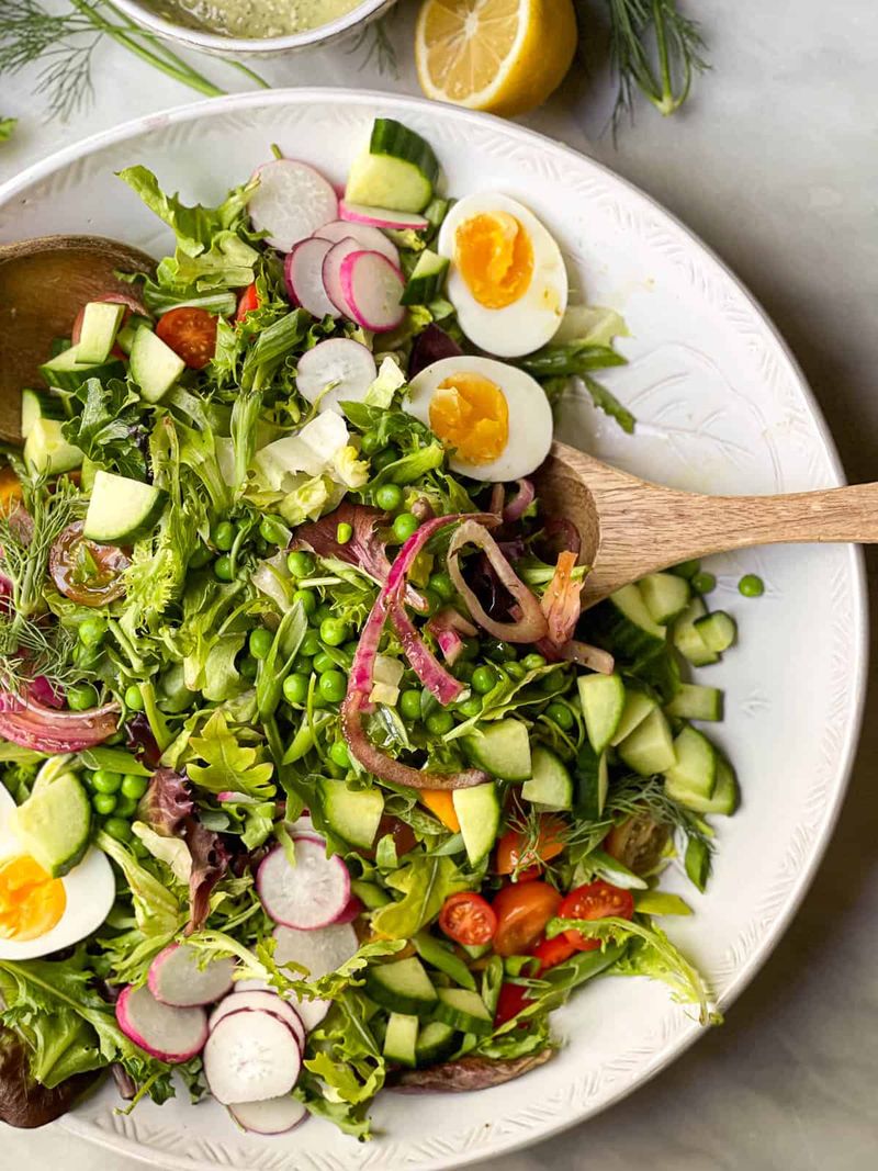 Chopped Spring Veggie Salad With Herbed Vinaigrette
