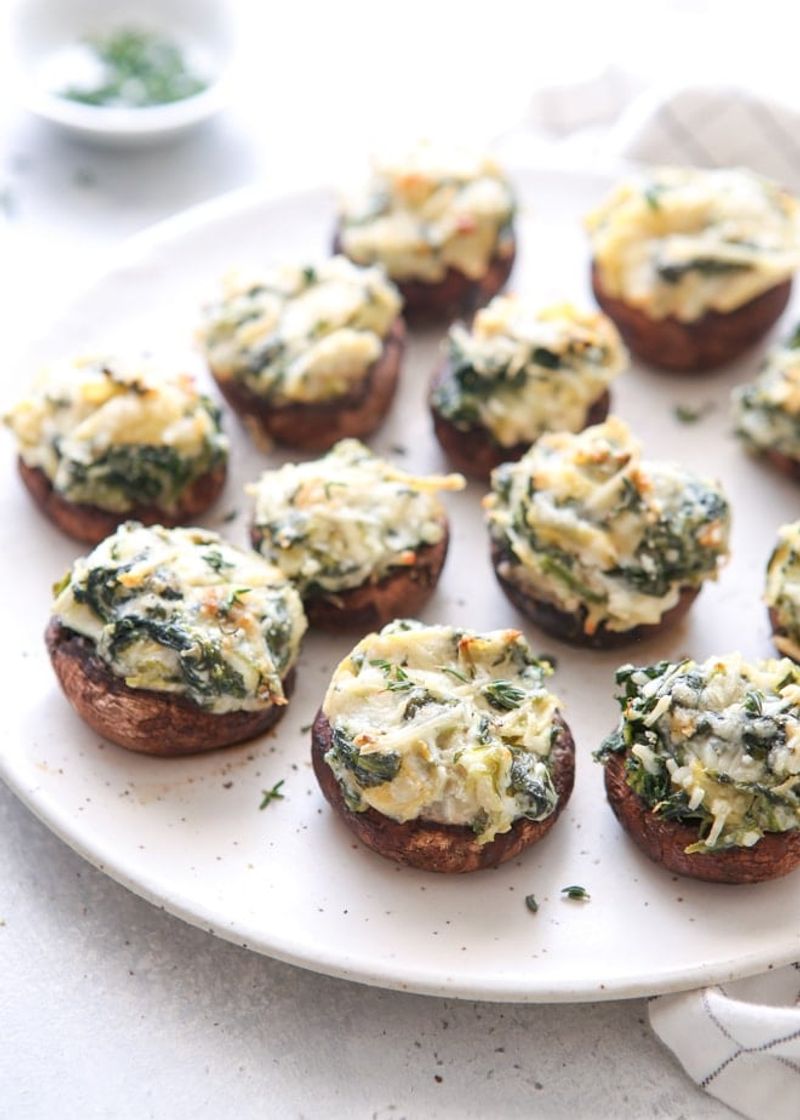 Spinach And Artichoke Stuffed Mushrooms