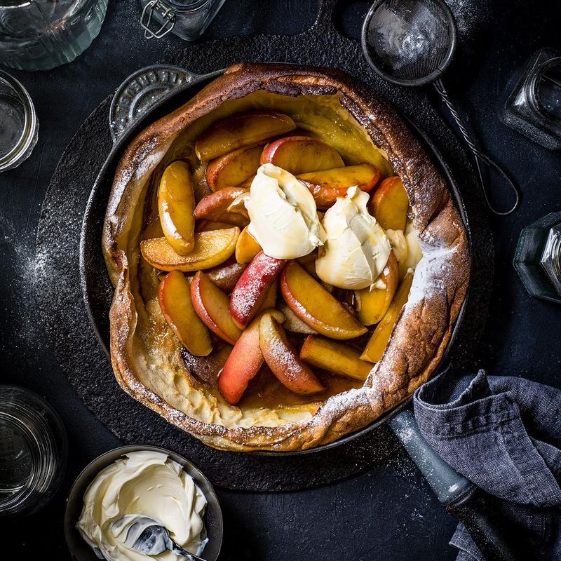 Dutch Baby Pancake With Caramelized Apples