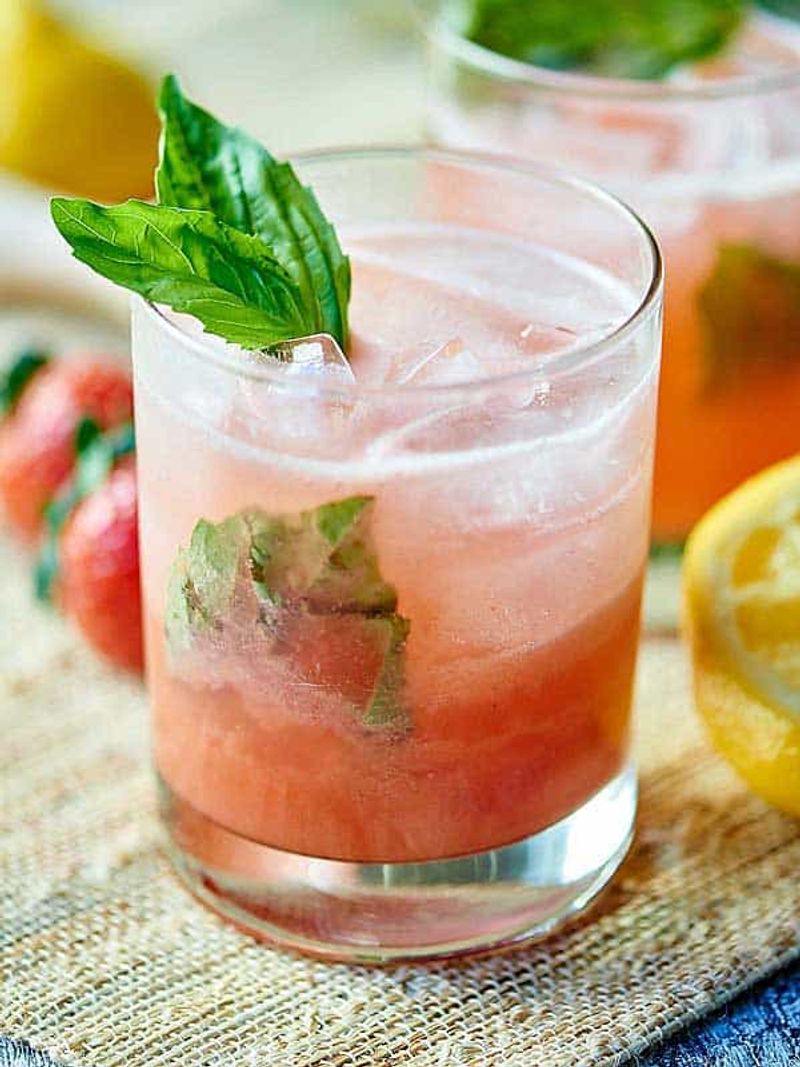 Strawberry Basil Gin Spritz