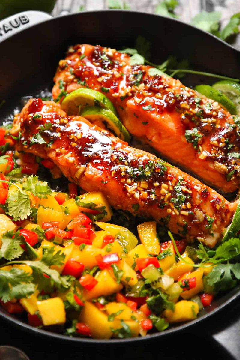 Mango Jalapeño Glazed Salmon
