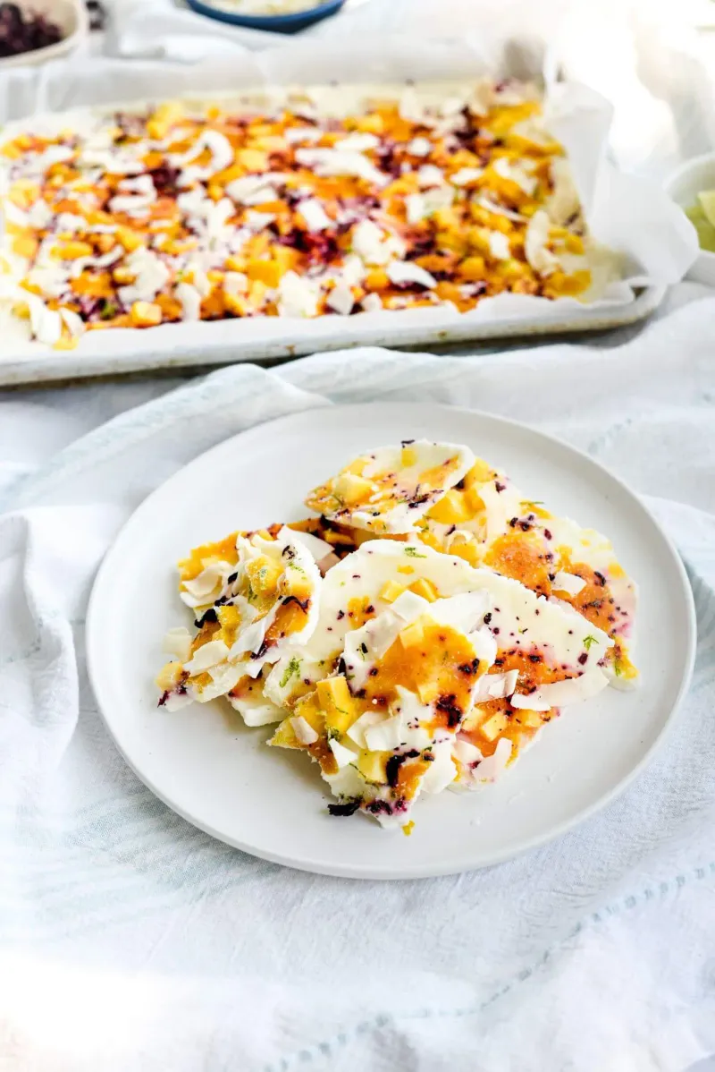 Frozen Mango Yogurt Bark