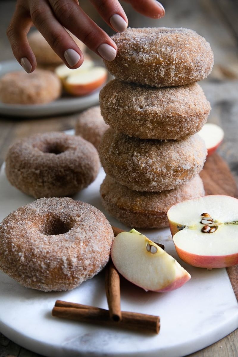 Spiced Applesauce Donuts