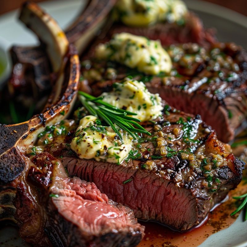 Spicy Tomahawk With Compound Butter