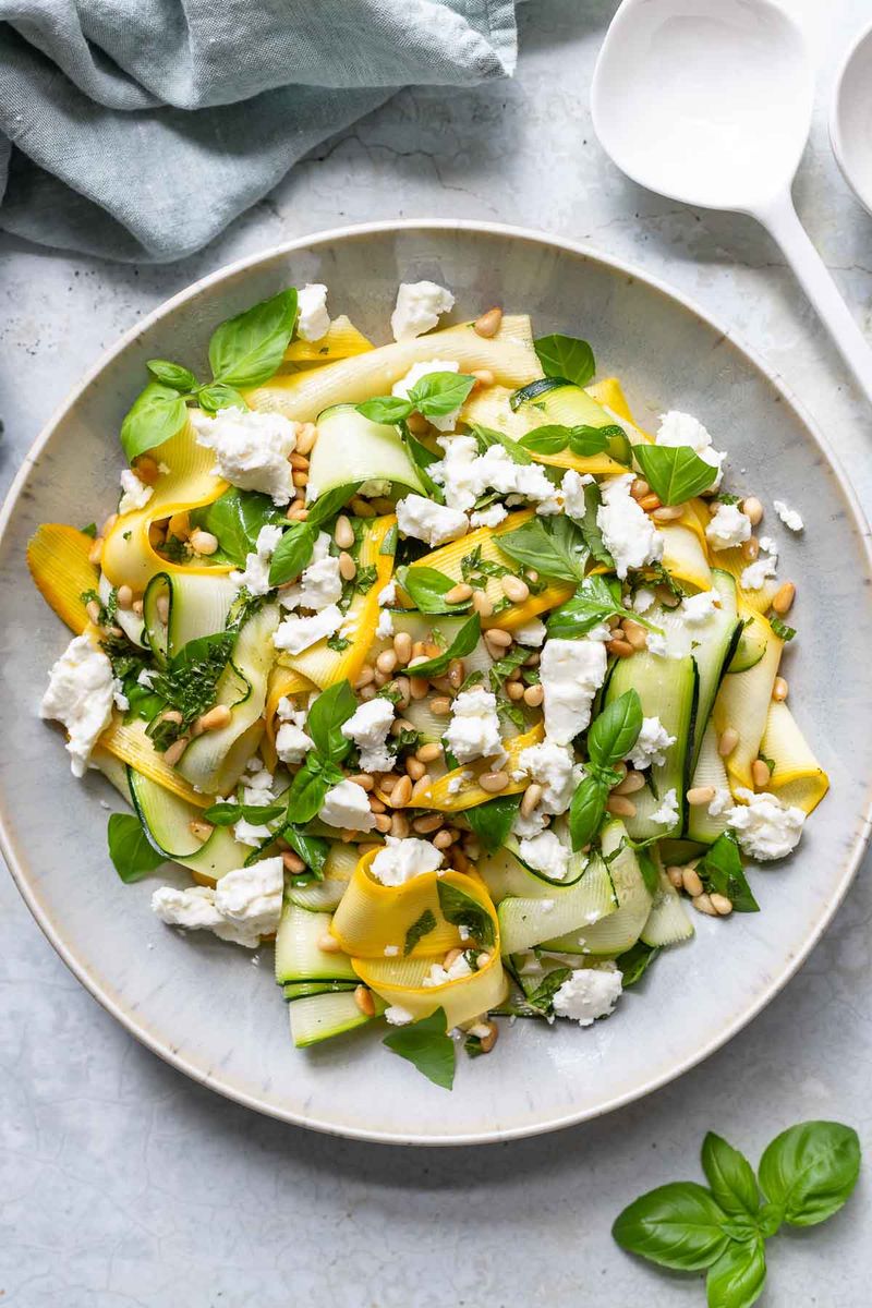 Zucchini Ribbon Salad With Lemon And Feta