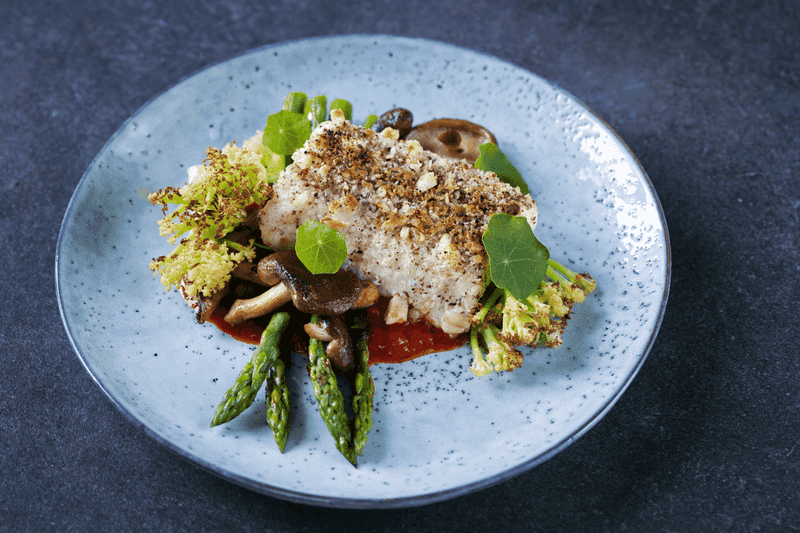 Hazelnut-Crusted Halibut