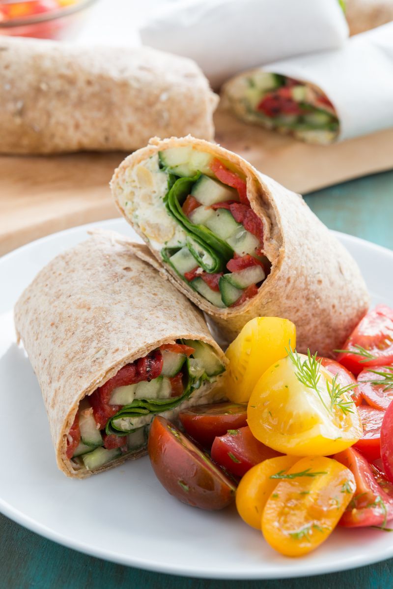 Wrapped Mediterranean Chickpea Sandwiches