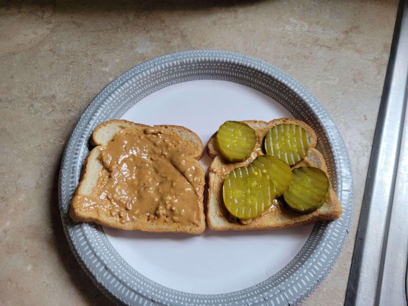 Pickle And Peanut Butter Sandwiches