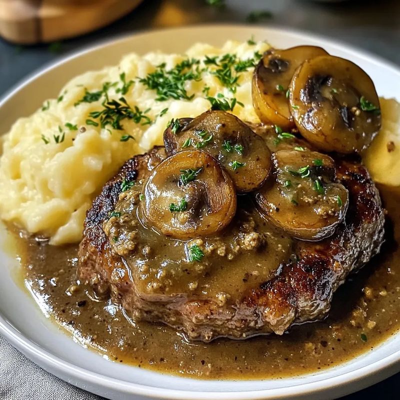 Salisbury Steak With Mushroom Gravy