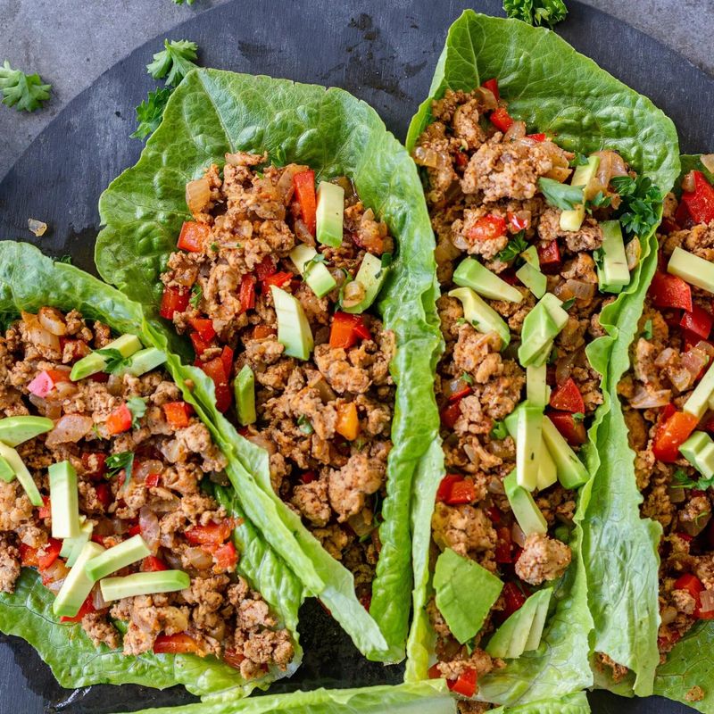 Spicy Turkey Lettuce Wraps