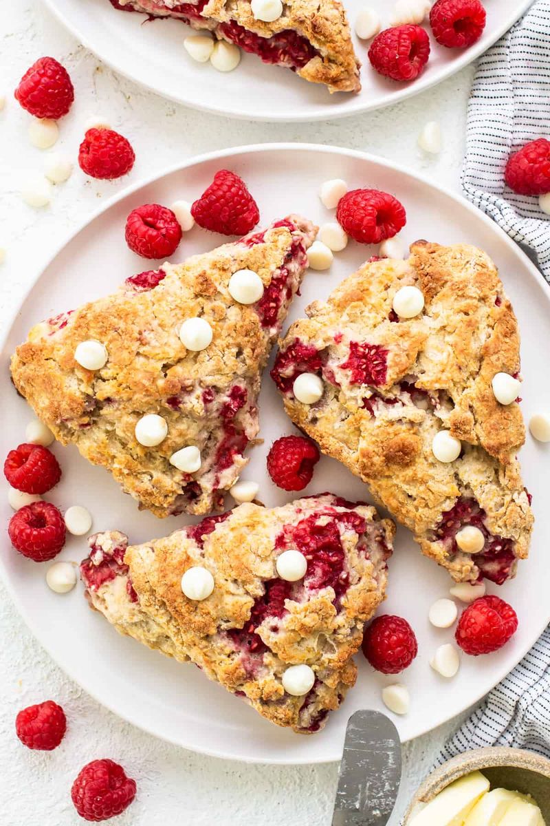 Raspberry White Chocolate Scones