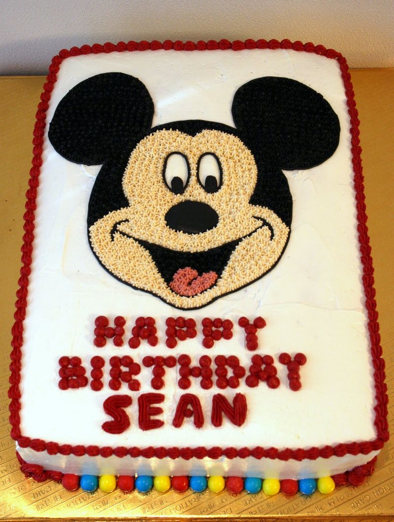 Mickey Face Sheet Cake