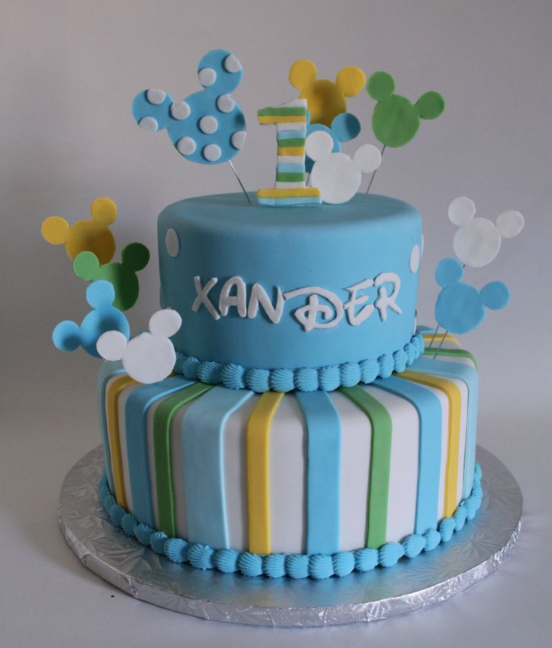 Baby Mickey First Birthday Cake