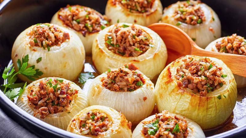 Peanut Butter Stuffed Onions