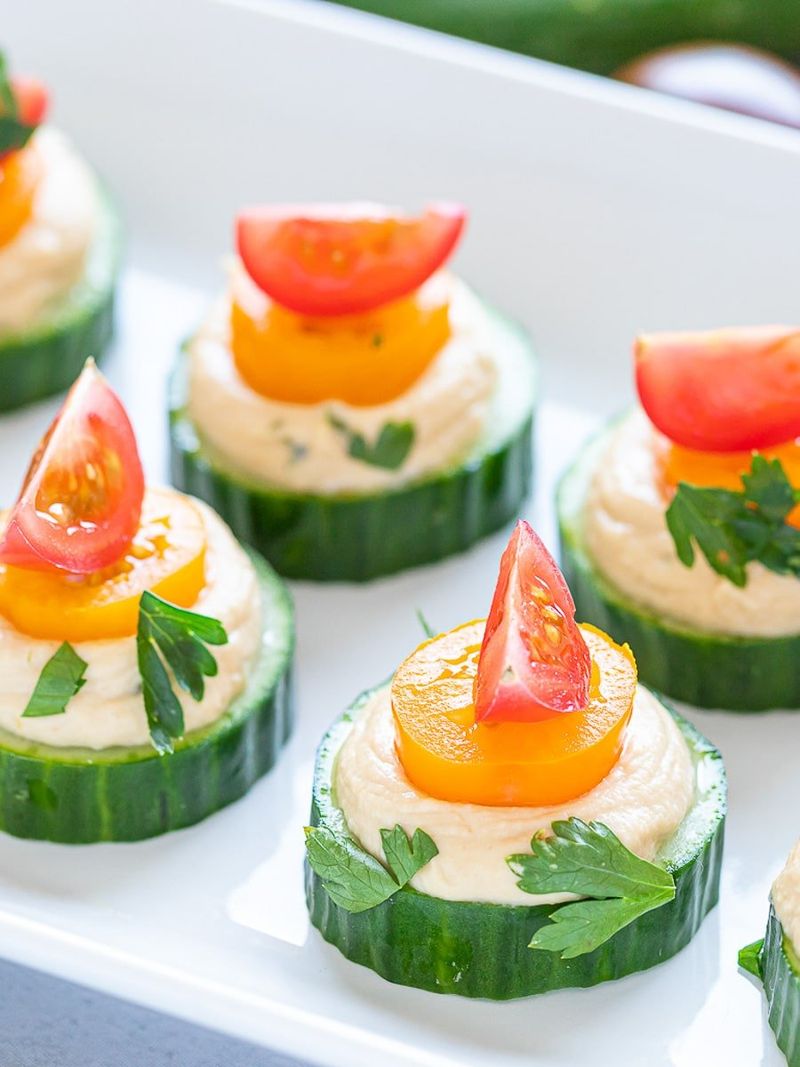 Cucumber Hummus Cups