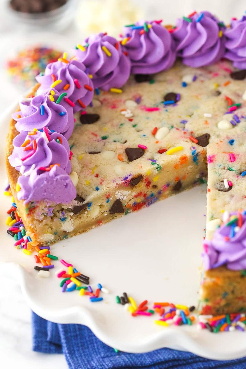 Funfetti Blondies With Frosting Swirls