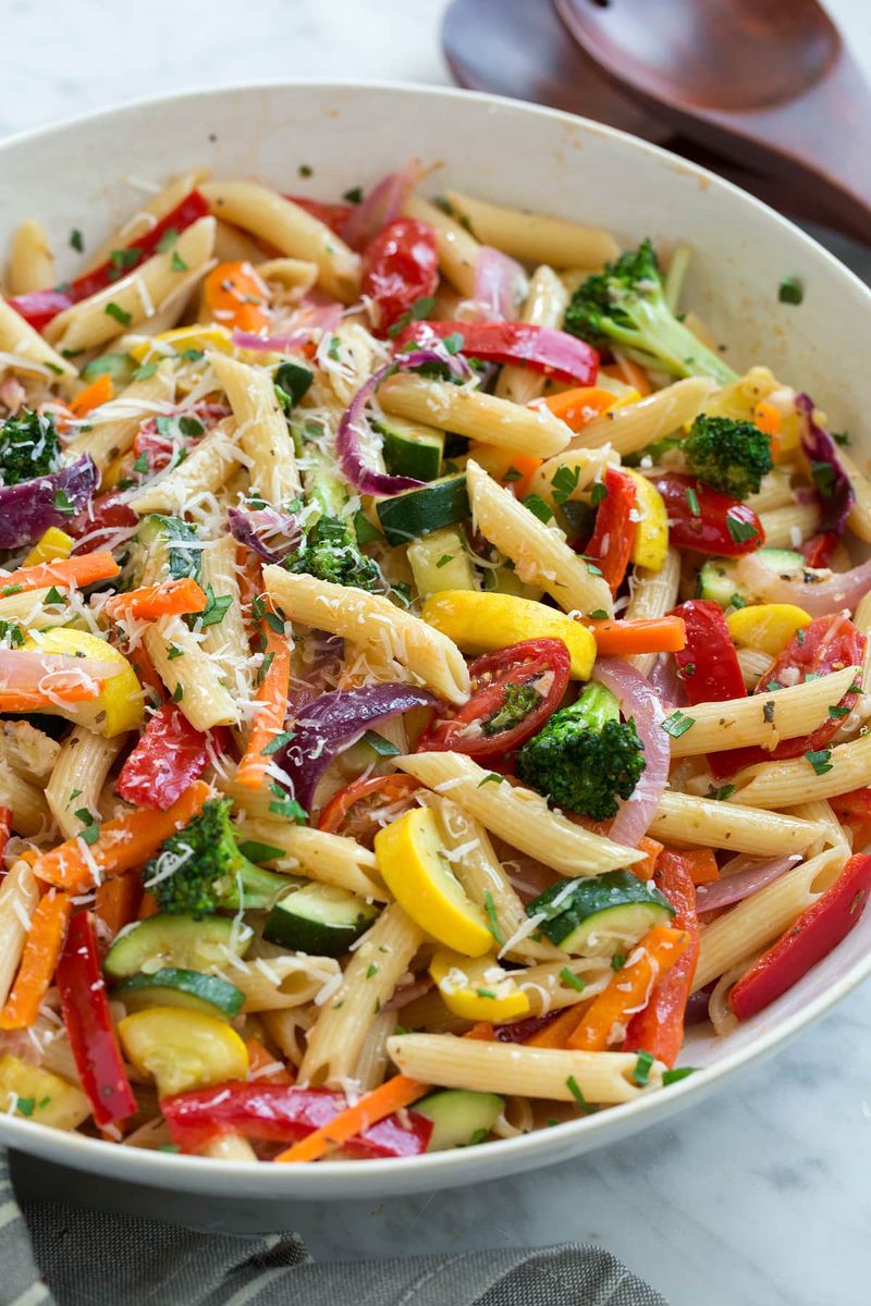 Veggie Pasta With Olive Oil And Parmesan
