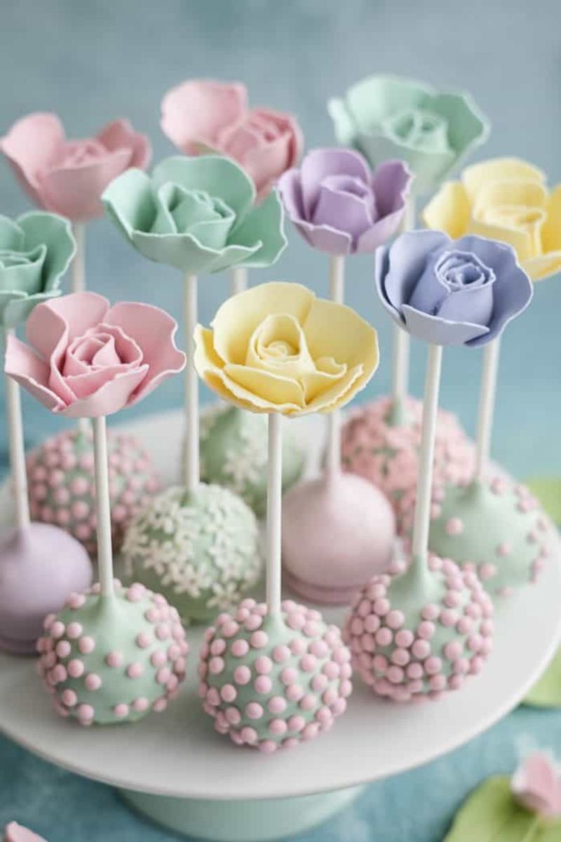 Strawberry Shortcake Pops With Edible Flowers