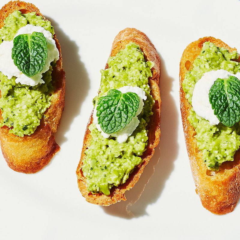 Smashed Pea Crostini