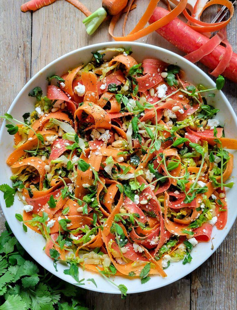 Rainbow Carrot Ribbon Salad