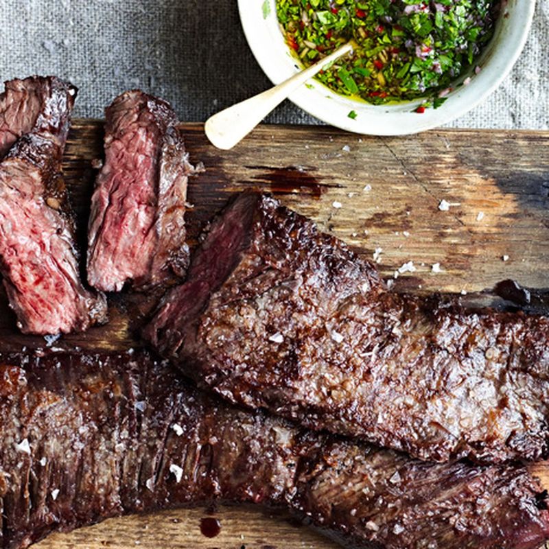 Chimichurri-Drenched Grilled Skirt Steak