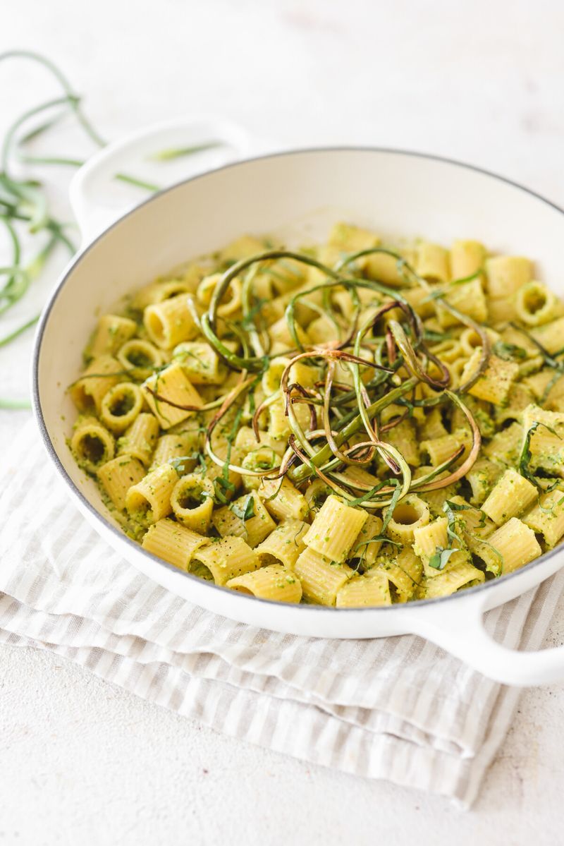 Garlic Scape Pesto Fusilli