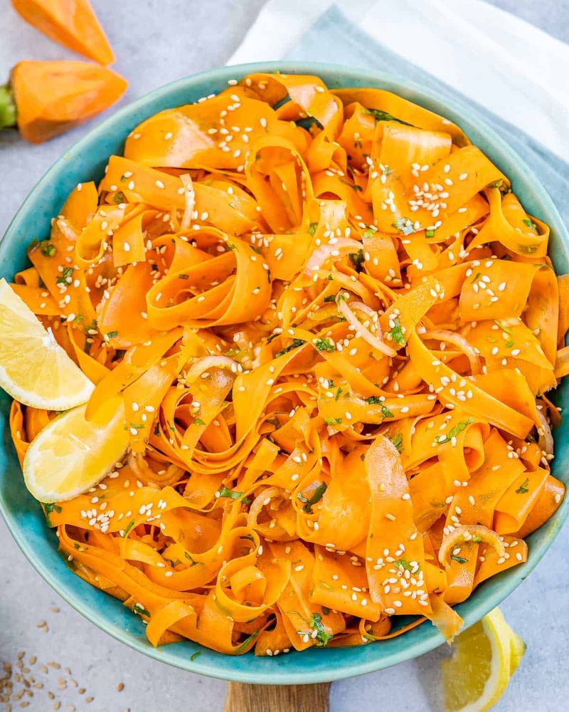 Carrot Ribbon Pasta With Honey Vinaigrette