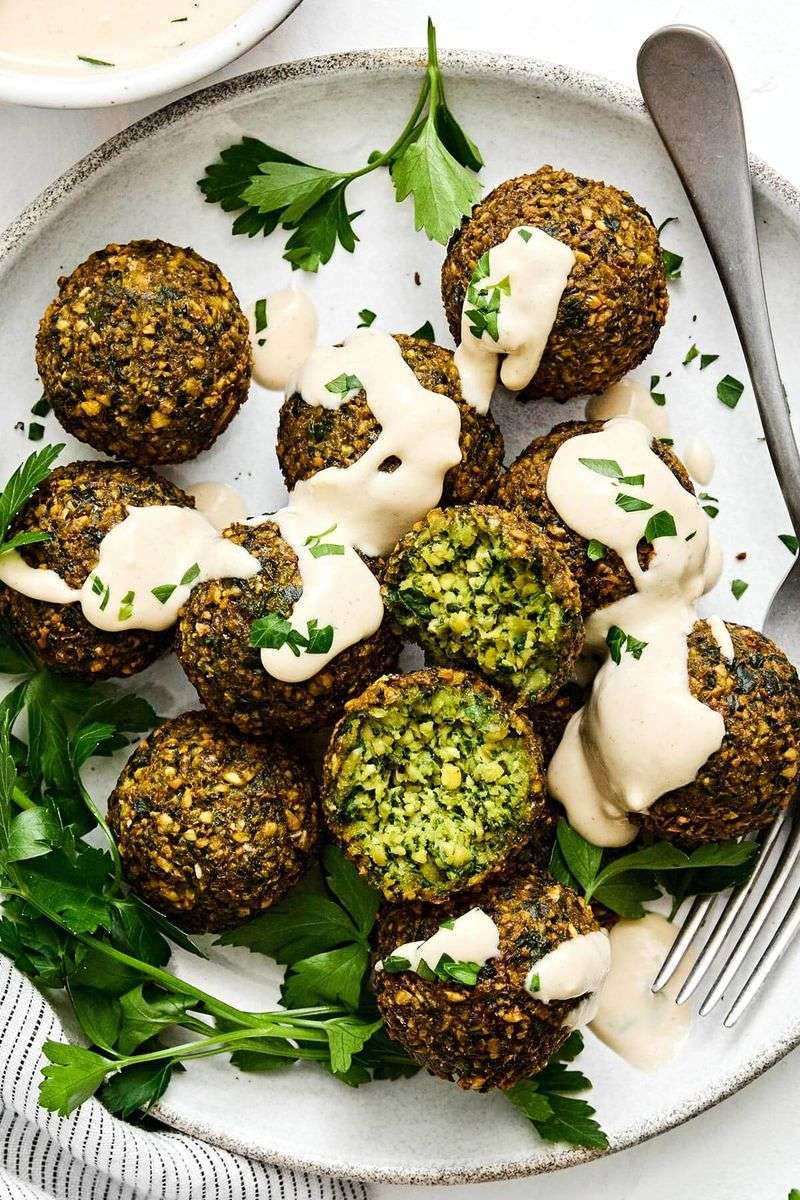 Crispy Falafel Bites With Tahini Dip