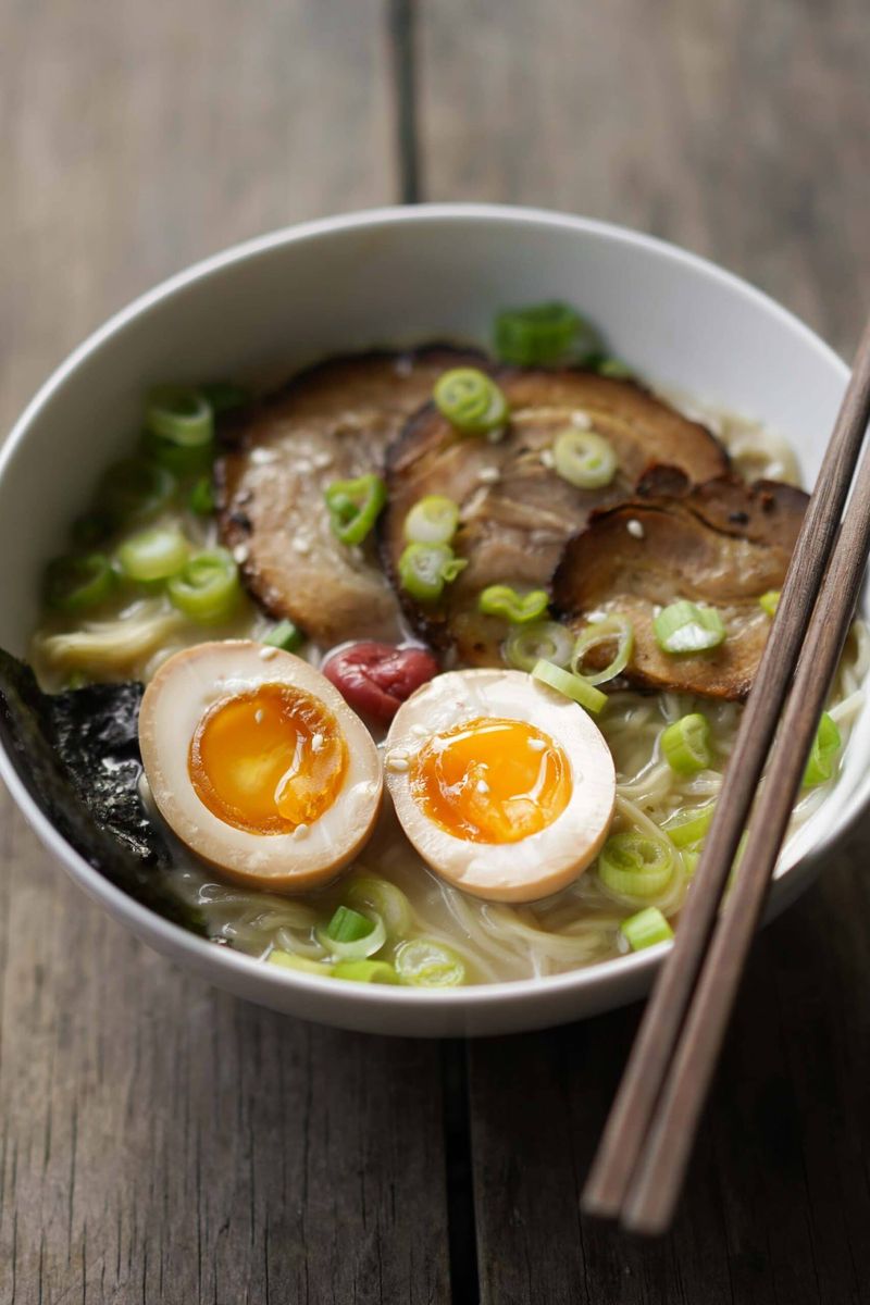 Ramen Topped With Sliced Eggs