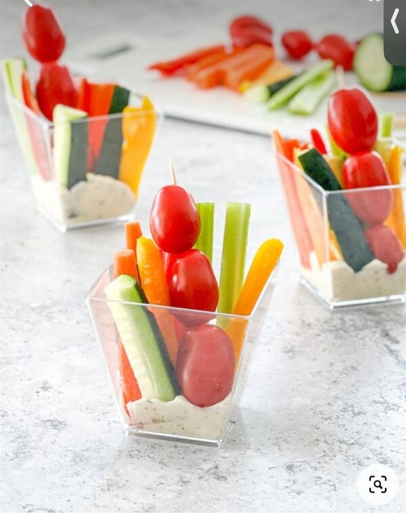 Rainbow Veggie Cups With Ranch