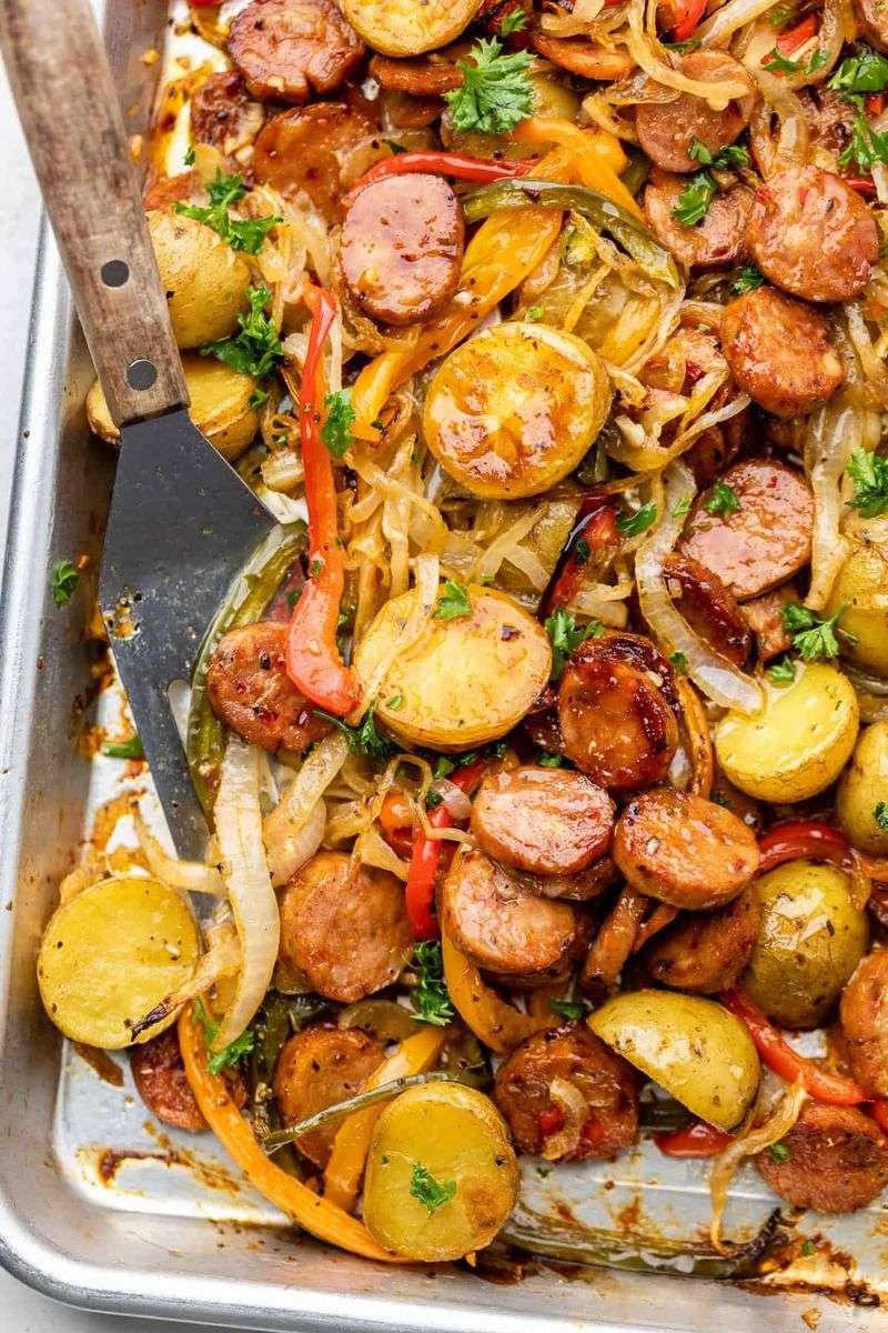 Sheet Pan Sausage And Potatoes