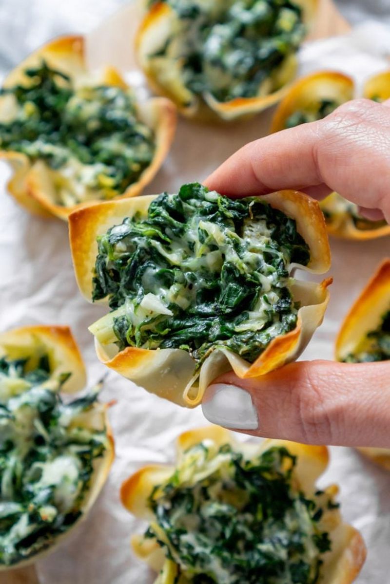 Spinach Artichoke Wonton Cups