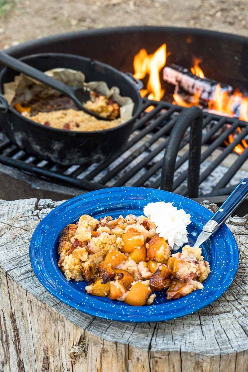 Campfire Peach Cobbler