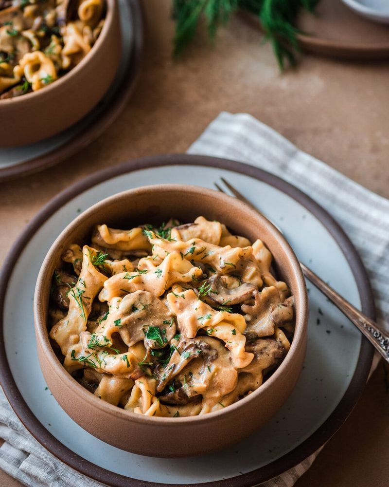 Creamy Mushroom Stroganoff (Vegan-Friendly)