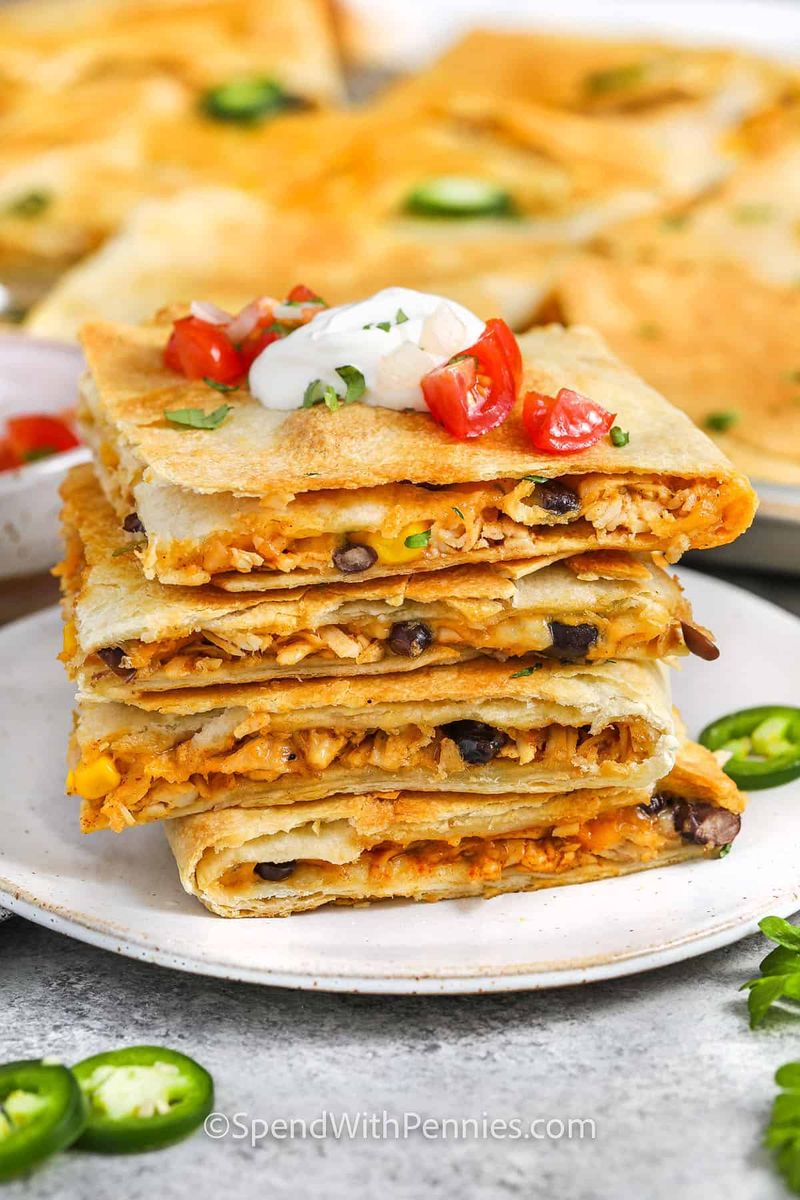 Crispy Baked Chicken Quesadillas
