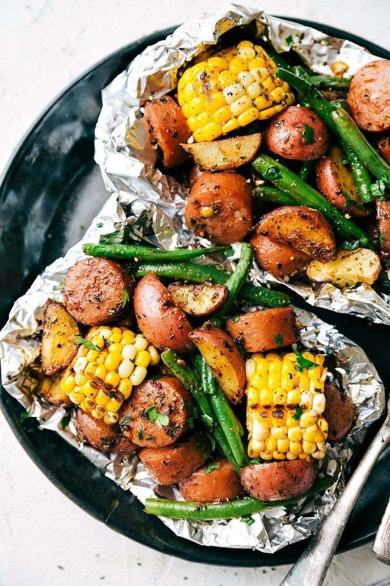 Sausage And Veggie Foil Packs