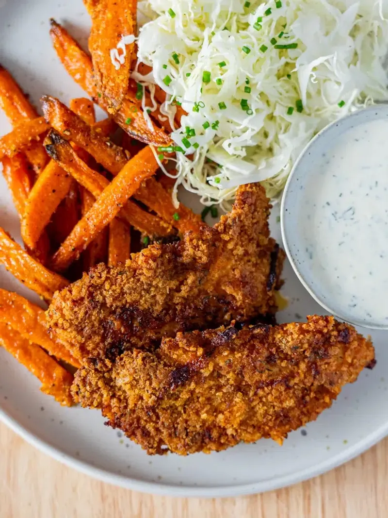 Baked Chicken Tenders With Veggie Fries