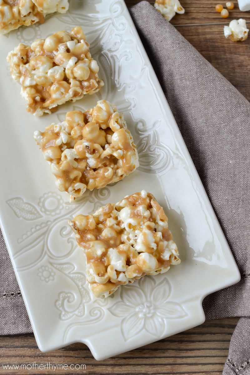Salted Caramel Popcorn Bars