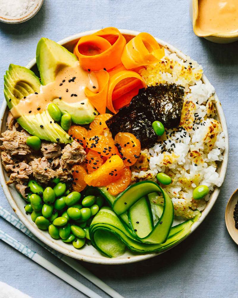 Spicy Tuna & Cucumber Sushi Bowls