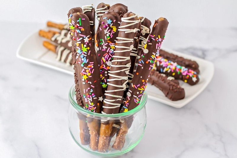 Chocolate-Dipped Pretzel Rods